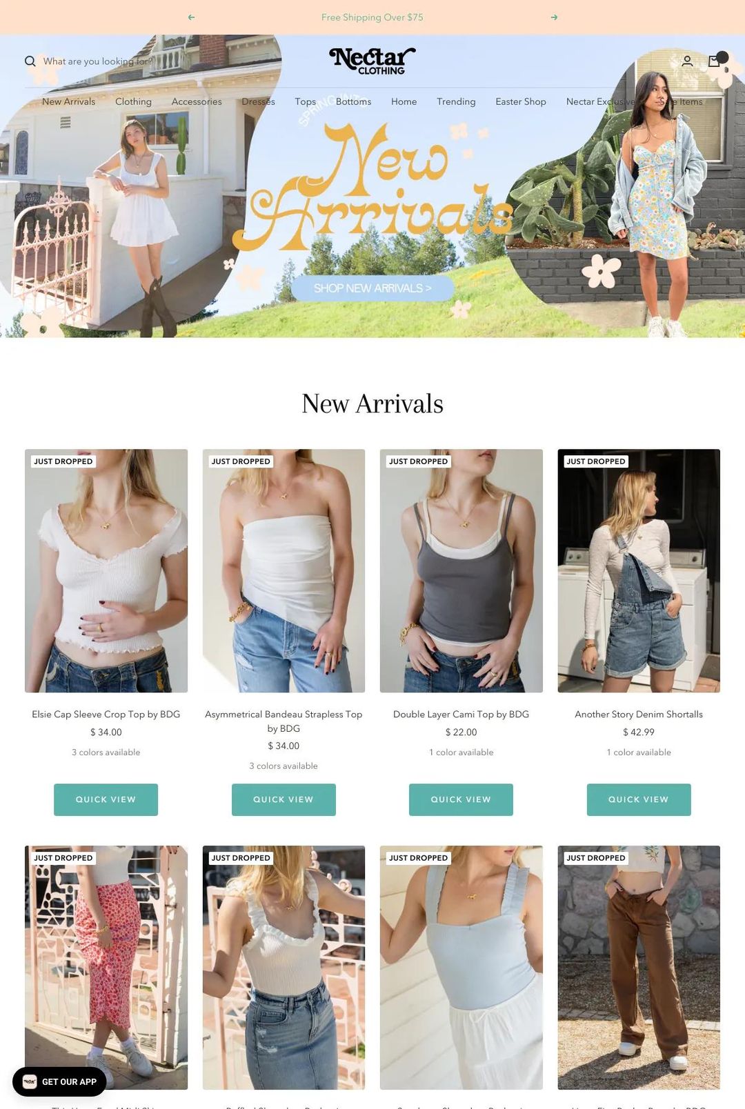 Screenshot 1 of Nectar Clothing (Example Shopify Clothing Website)