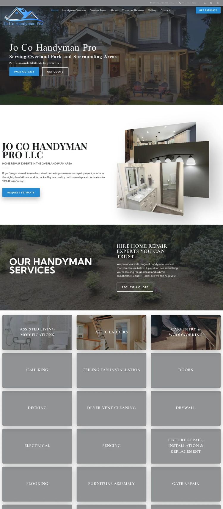 Screenshot 2 of Jo Co Handyman Pro (Example WordPress Handyman Website)