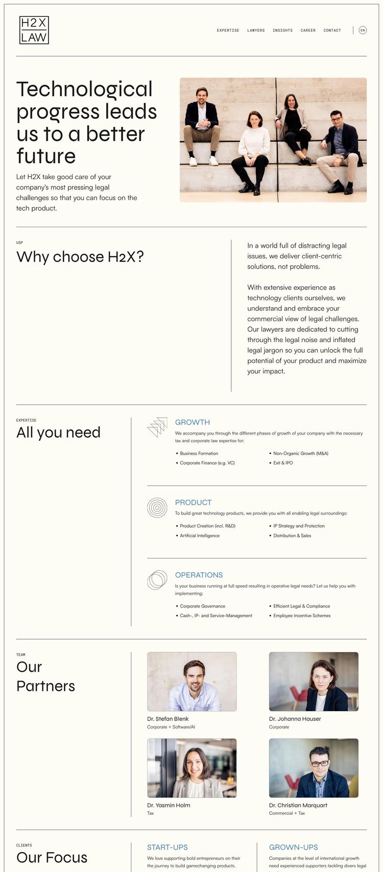 Screenshot 2 of H2X (Example Webflow Law Firm Website)