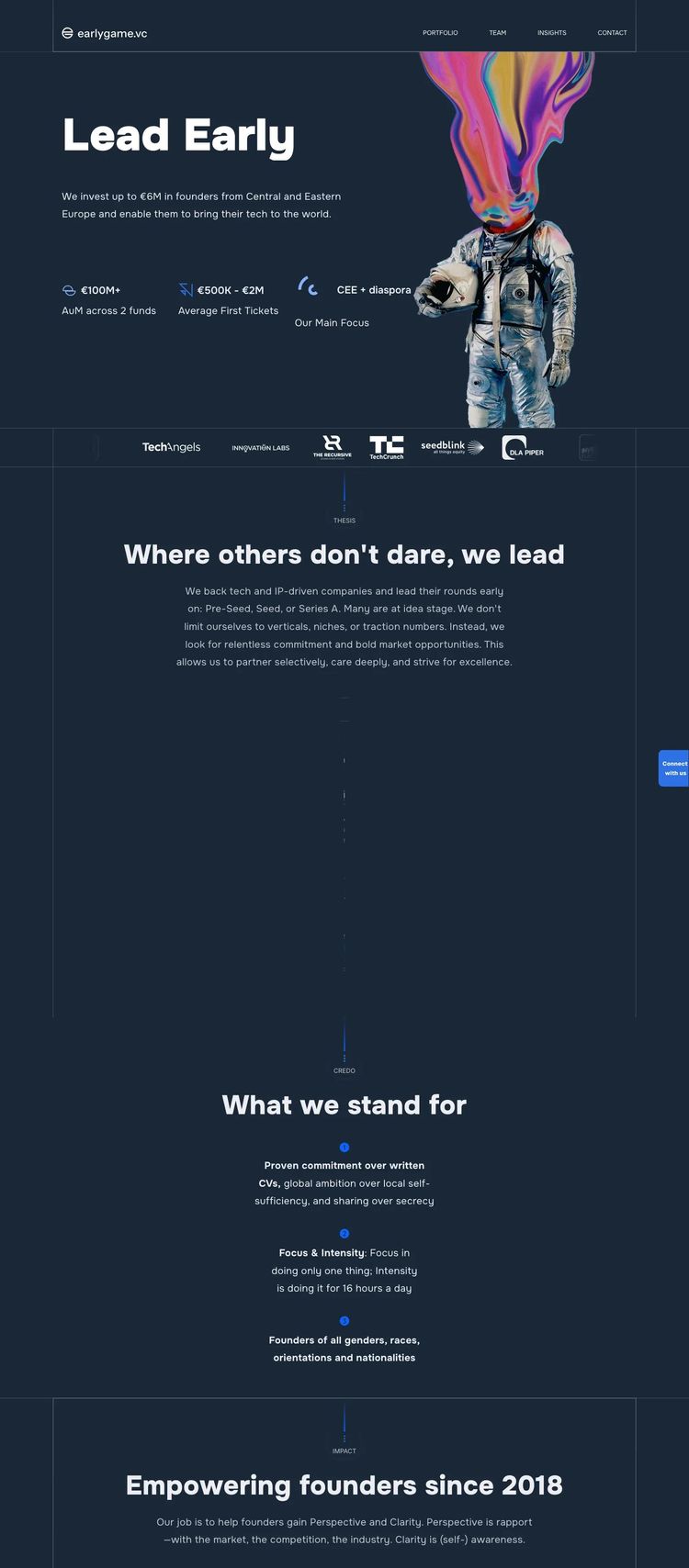 Screenshot 1 of Earlygame (Example Framer Business Consultant Website)