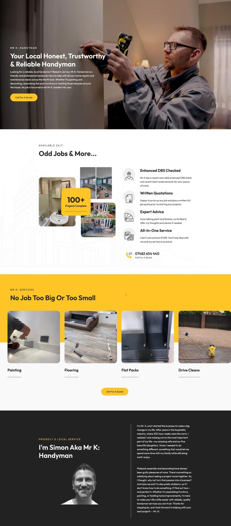 Screenshot 2 of Mr K Handyman (Example WordPress Handyman Website)