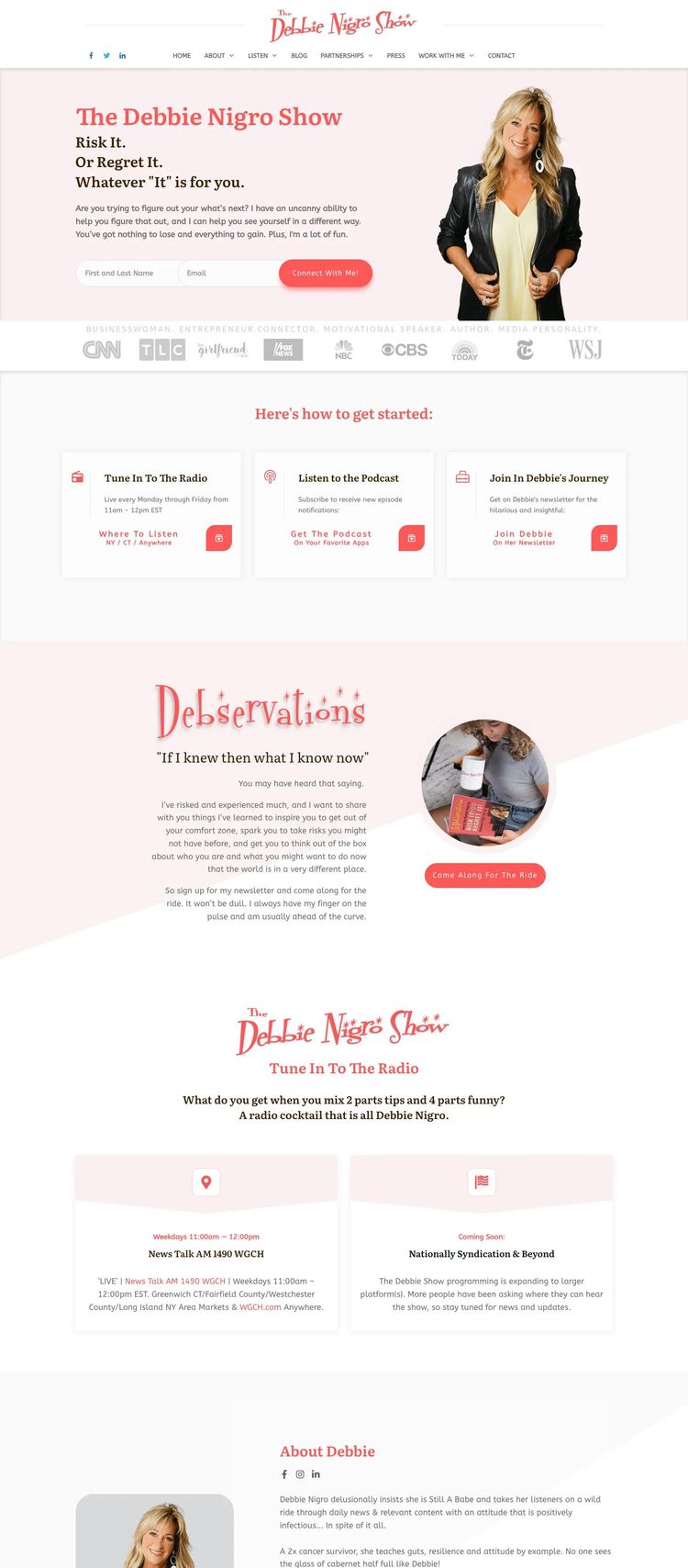 Screenshot 2 of Debbie Nigro (Example WordPress Podcast Website)