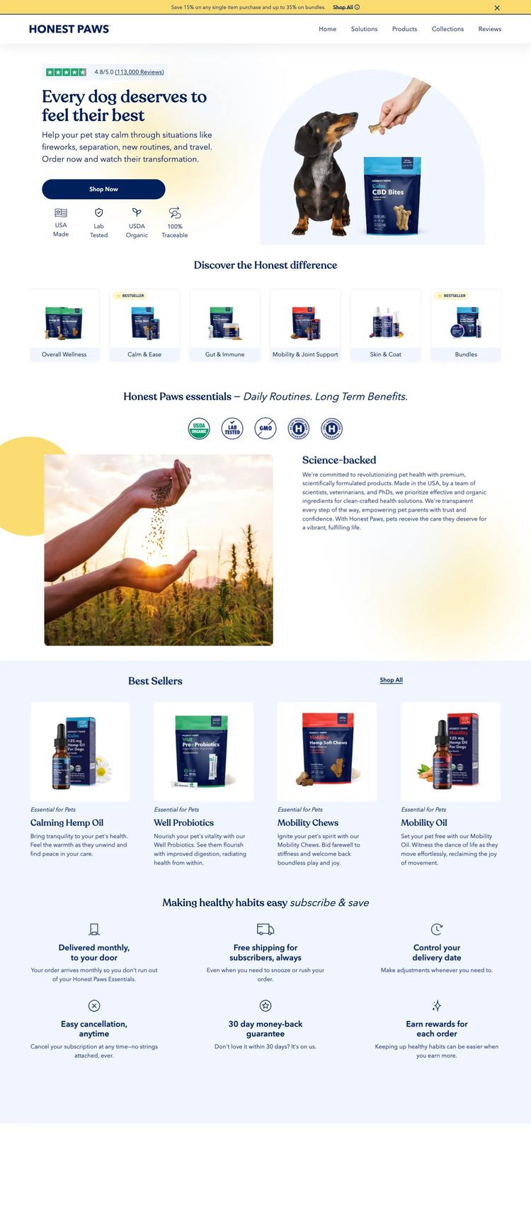 Screenshot 2 of Honest Paws (Example Webflow Pet Services Website)