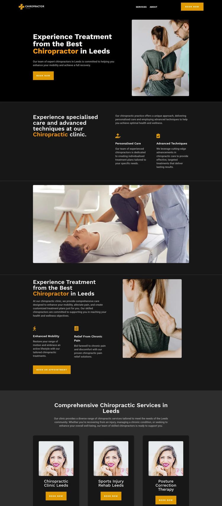 Screenshot 2 of Chiropractor Leeds (Example WordPress Chiropractor Website)
