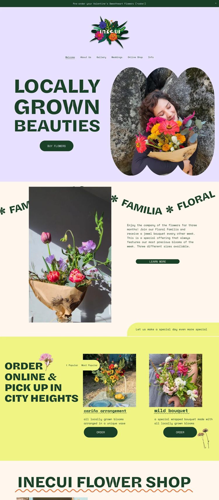 Screenshot 2 of Inecui (Example Squarespace Florist Website)
