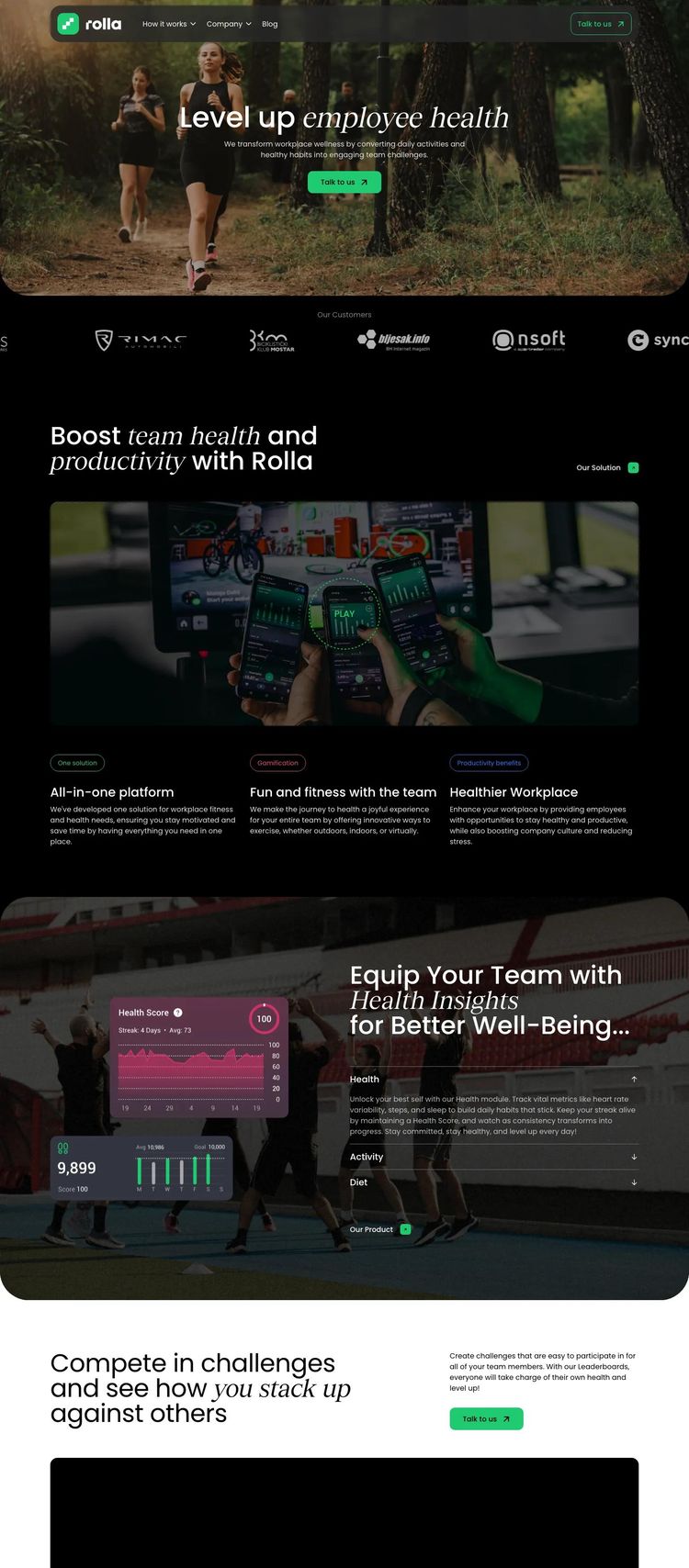 Screenshot 2 of Rolla (Example Webflow Health and Wellness Website)
