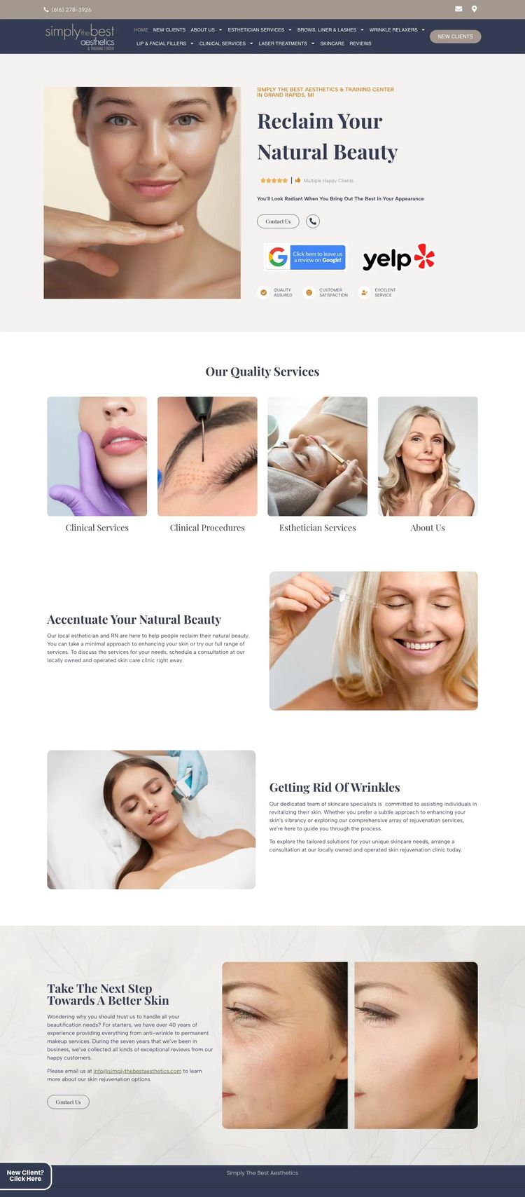 Screenshot 2 of Simply the Best Aesthetics (Example WordPress Beauty Salon Website)