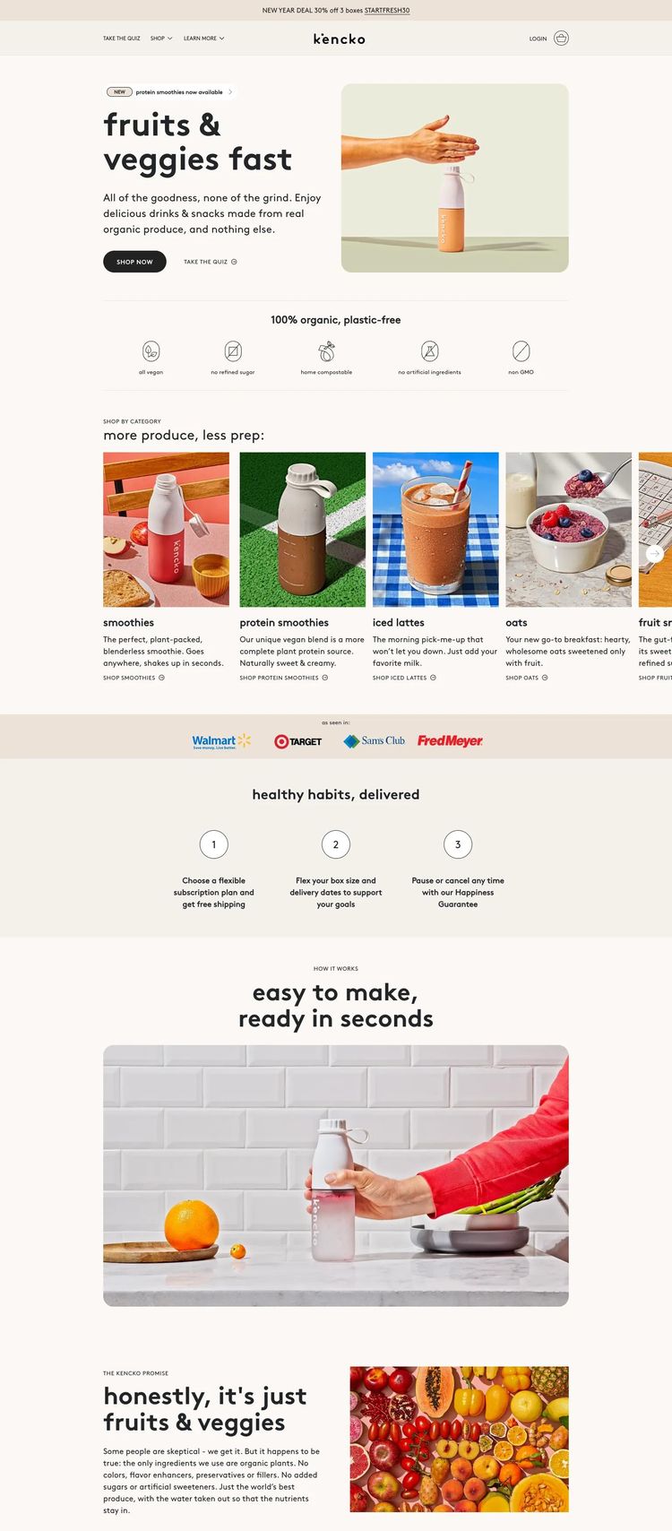 Screenshot 1 of Kencko (Example Shopify Food and Beverage Website)