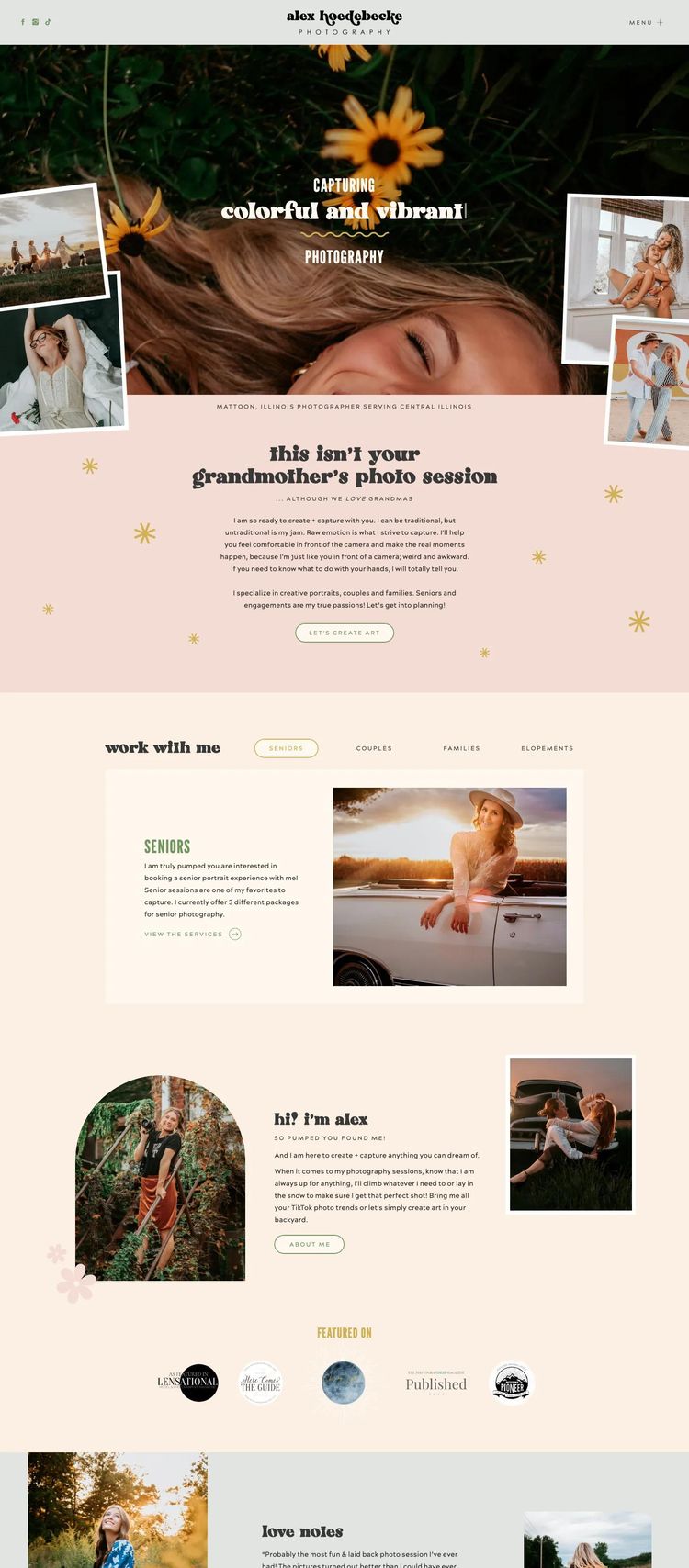 Screenshot 2 of Alex Hoedebecke Photography (Example undefined Photography Website)