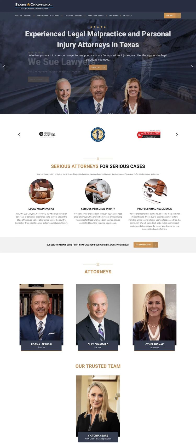 Screenshot 2 of Sears Crawford (Example WordPress Law Firm Website)