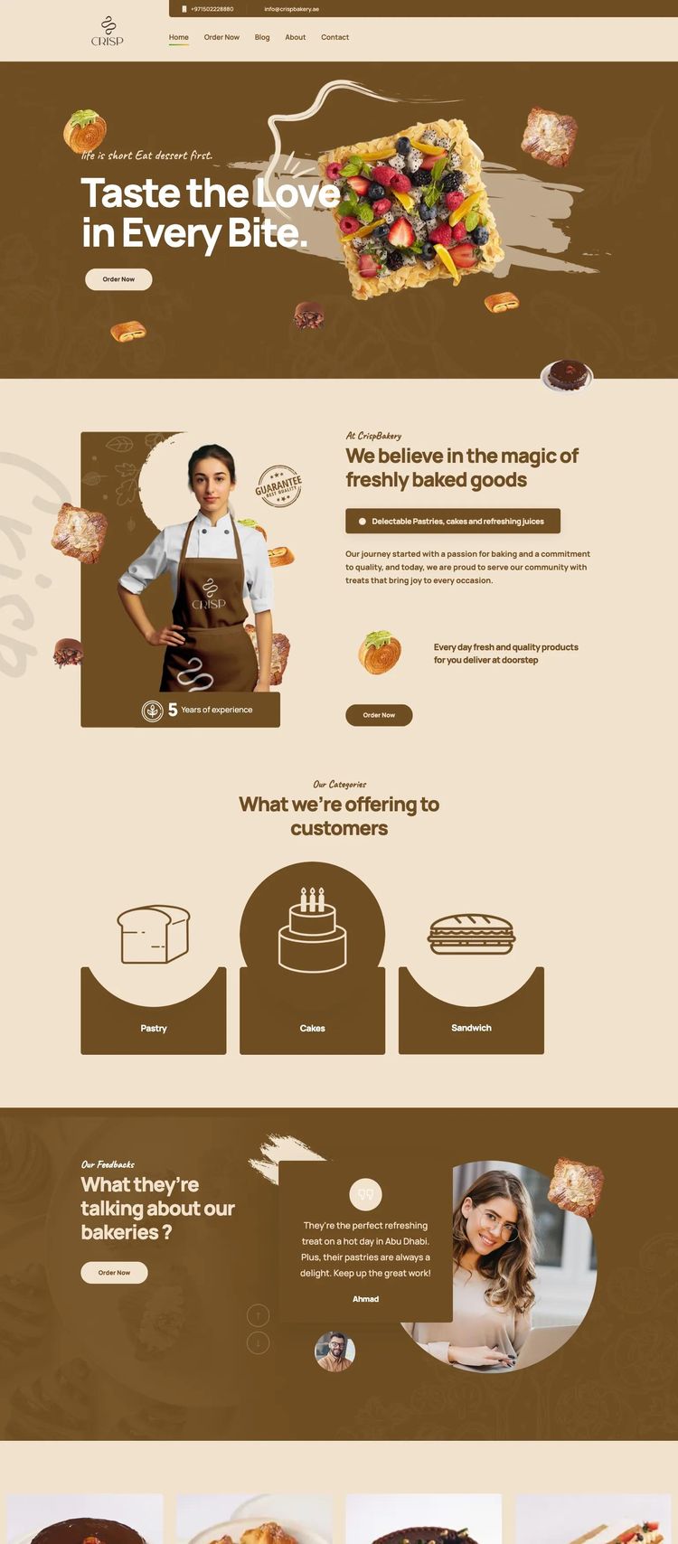 Screenshot 2 of Crisp Bakery (Example WordPress Bakery Website)