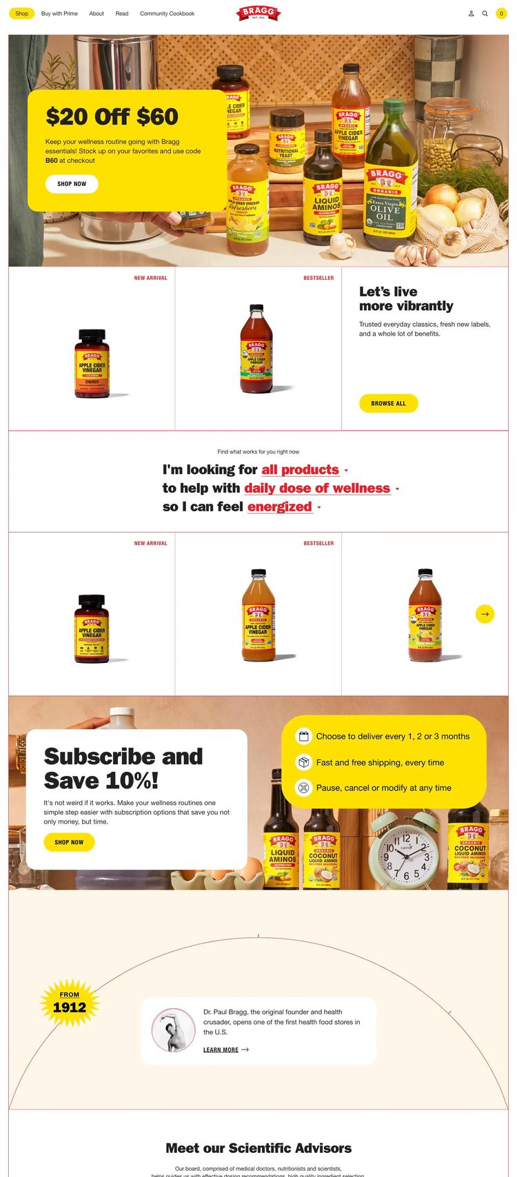 Screenshot 2 of Bragg (Example Shopify Alternative Medicine Website)