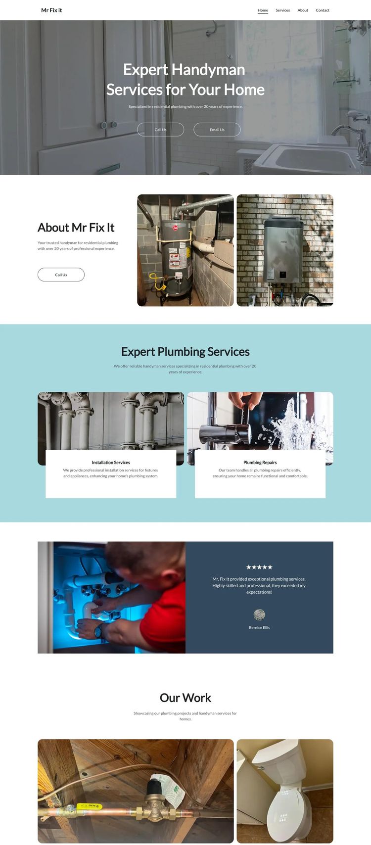 Screenshot 2 of Mr Fix It (Example Vue Handyman Website)