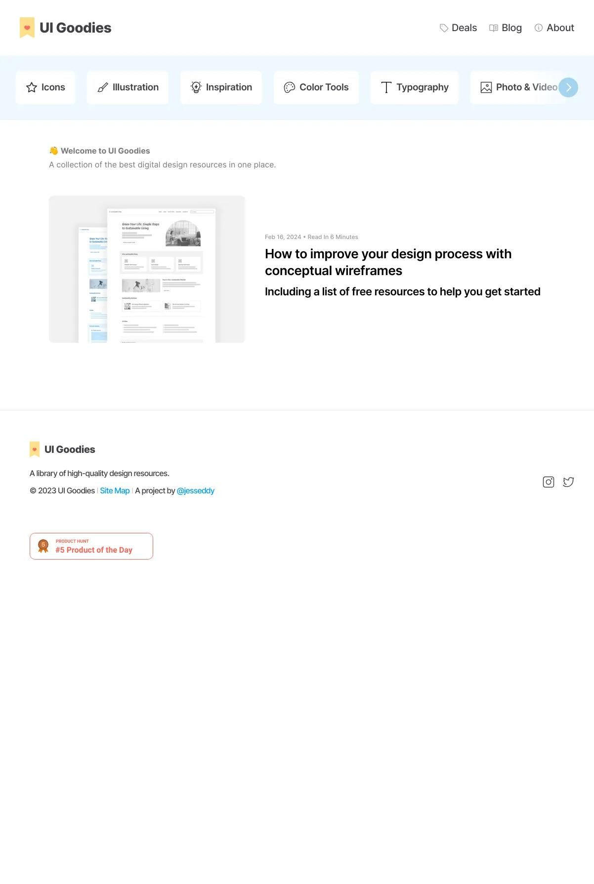 Screenshot 3 of UI Goodies (Example Framer Website)