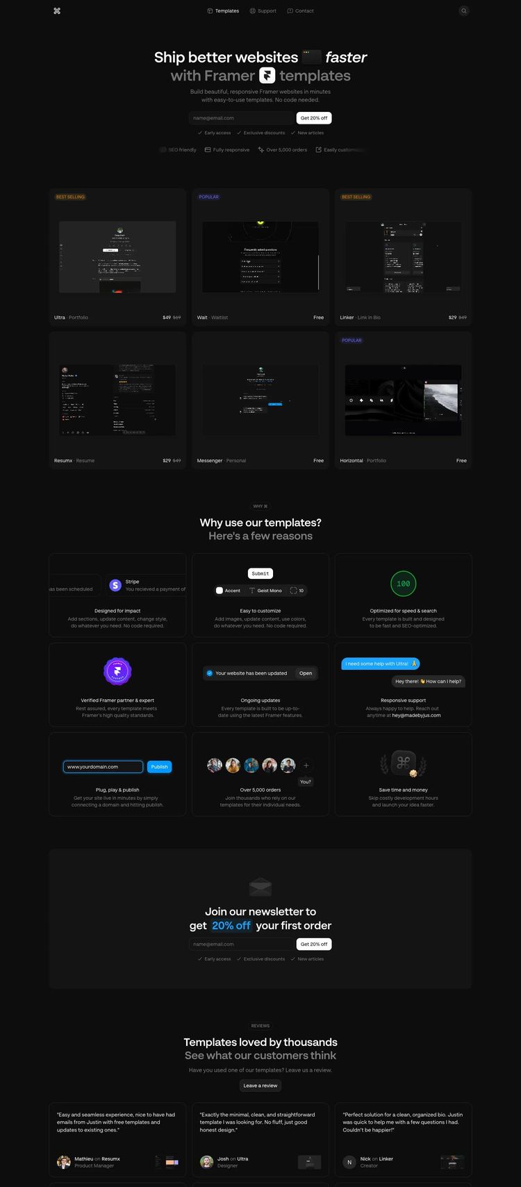 Screenshot 2 of Framer (Example Framer Ecommerce (General) Website)