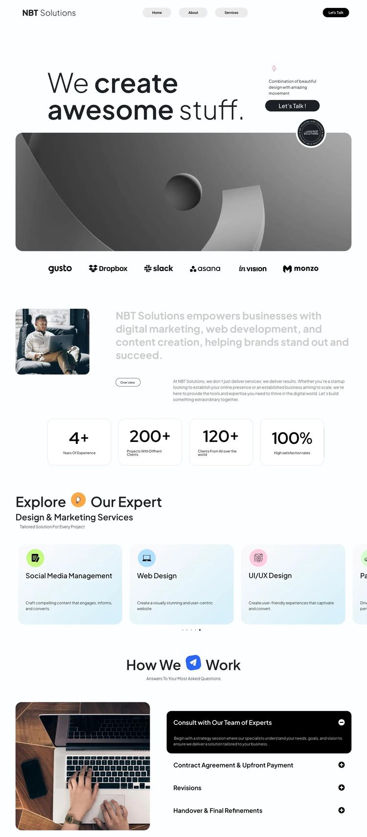Screenshot 2 of NBT Solutions (Example WordPress Marketing Agency Website)