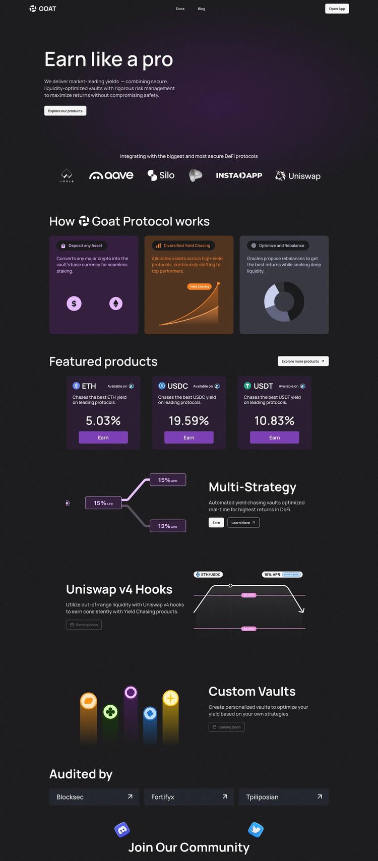 Screenshot 2 of Goat Protocol (Example Framer Financial Advisor Website)