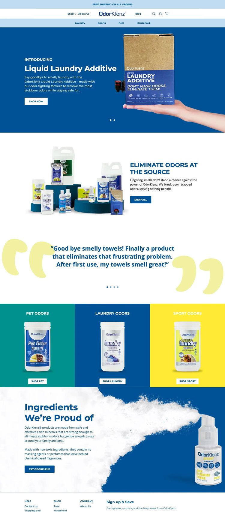 Screenshot 2 of OdorKlenz (Example Shopify Cleaning Services Website)