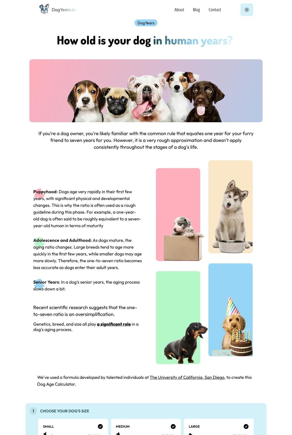 Screenshot 3 of Dog Years (Example Sanity Website)