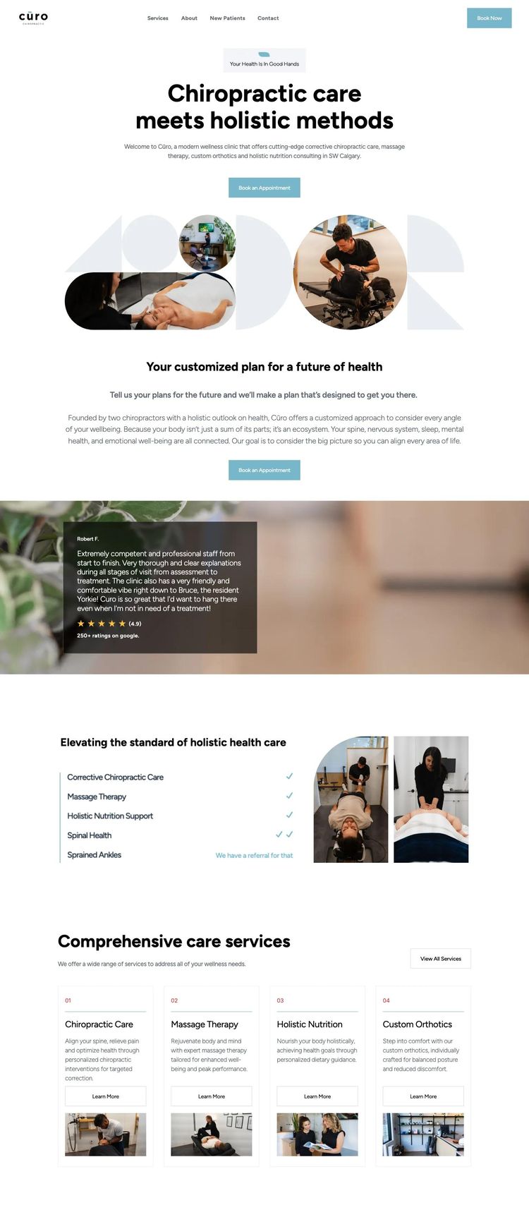 Screenshot 2 of Cūro (Example Webflow Chiropractor Website)