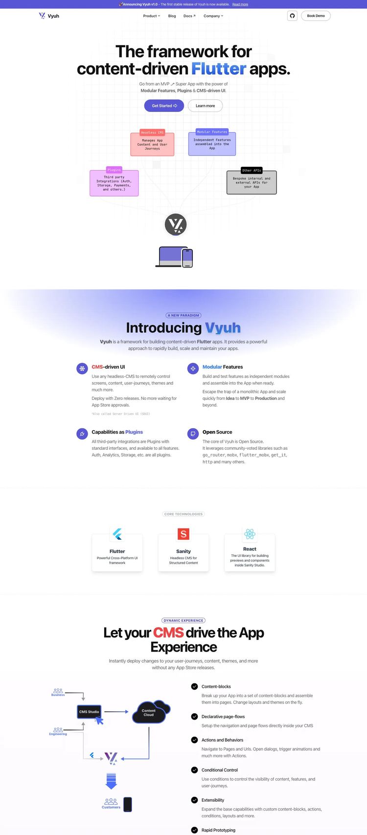 Screenshot 2 of Vyuh (Example Framer Software Development Website)