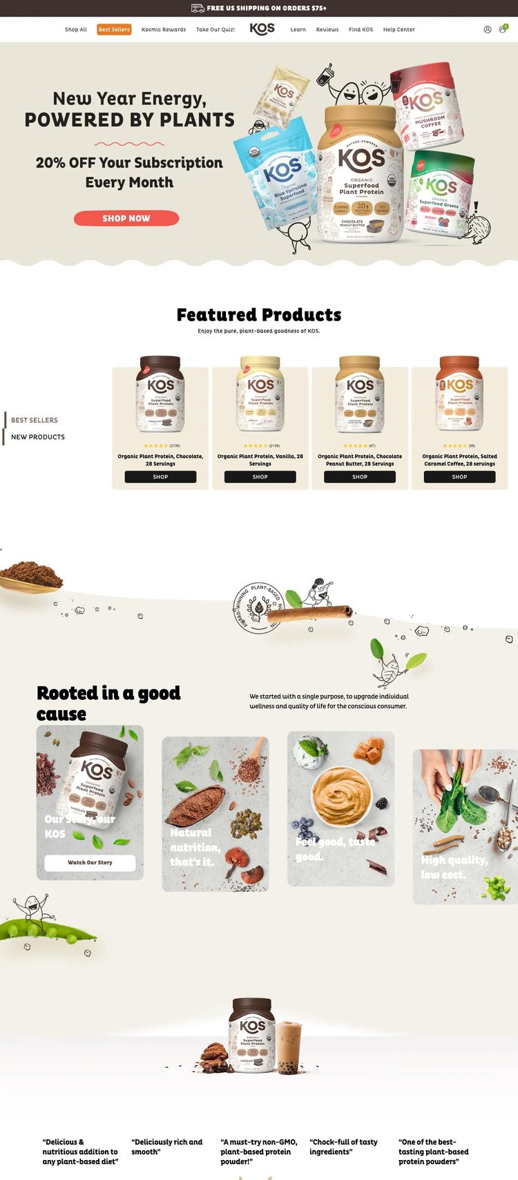 Screenshot 2 of KOS (Example Shopify Supplements Website)