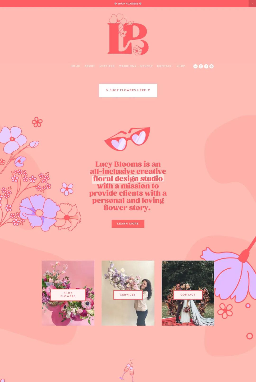 Screenshot 1 of Lucy Blooms (Example Squarespace Artist Website)