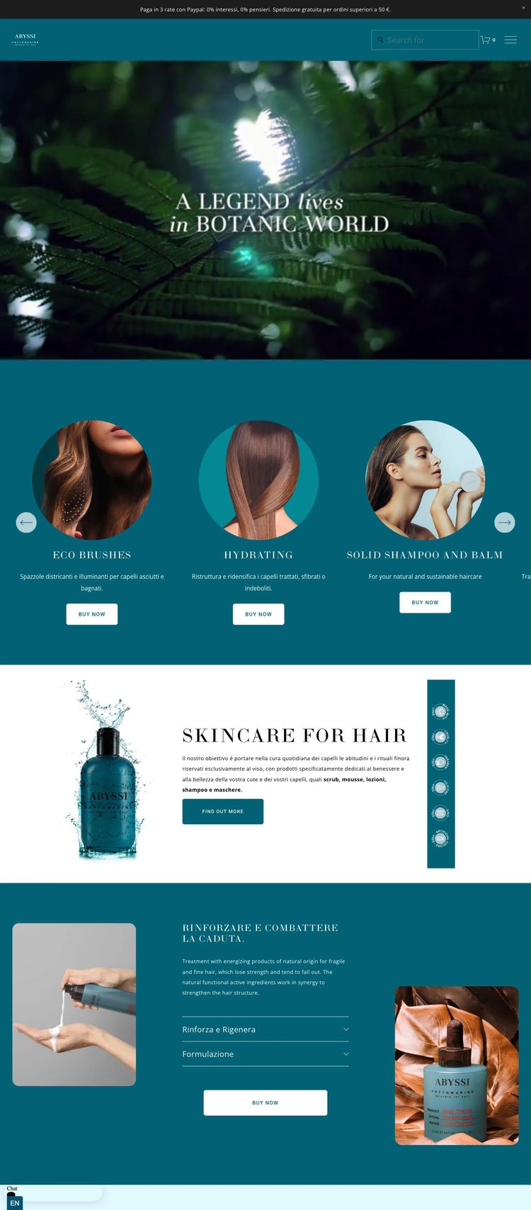 Screenshot 1 of Abyssì Phytomarine (Example Squarespace Beauty Products Website)