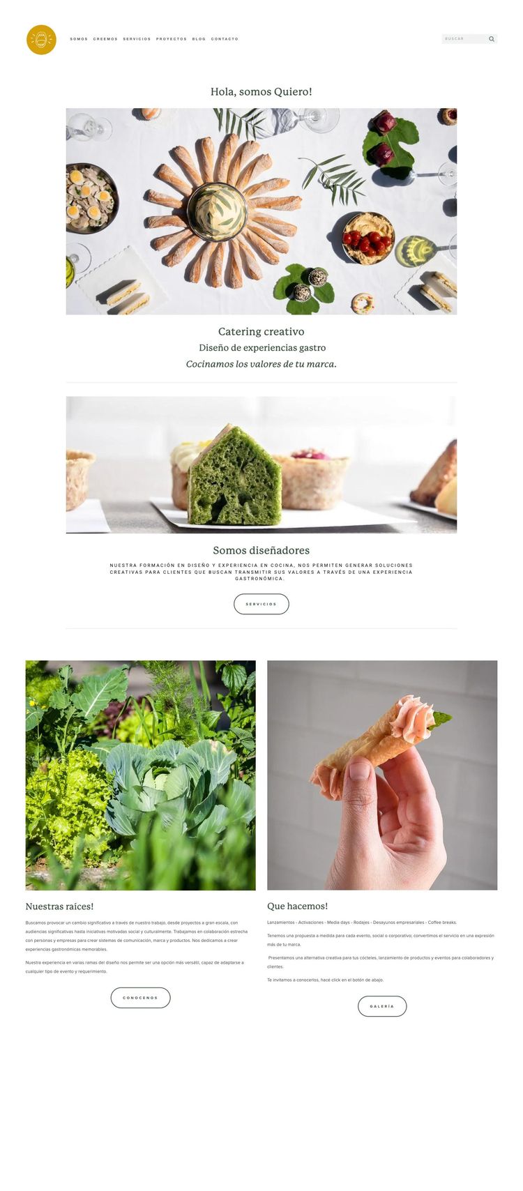 Screenshot 2 of Quiero (Example Squarespace Catering Website)