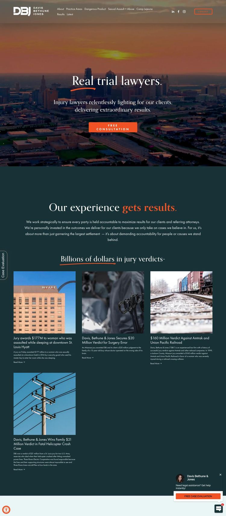 Screenshot 2 of DBJ Law (Example Squarespace Law Firm Website)