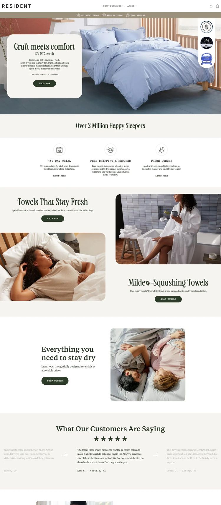 Screenshot 2 of Resident Home (Example Shopify Furniture Website)