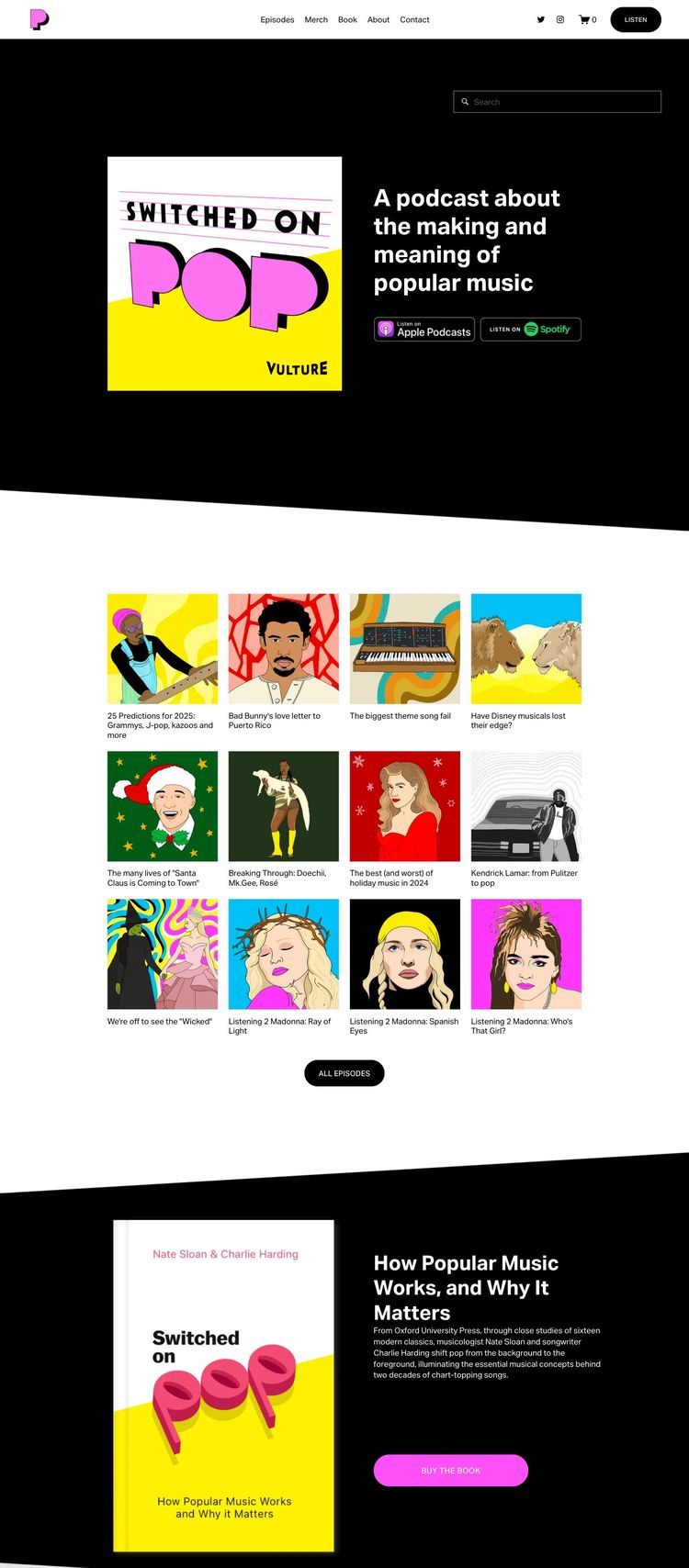 Screenshot 2 of Switched on Pop (Example Squarespace Podcast Website)