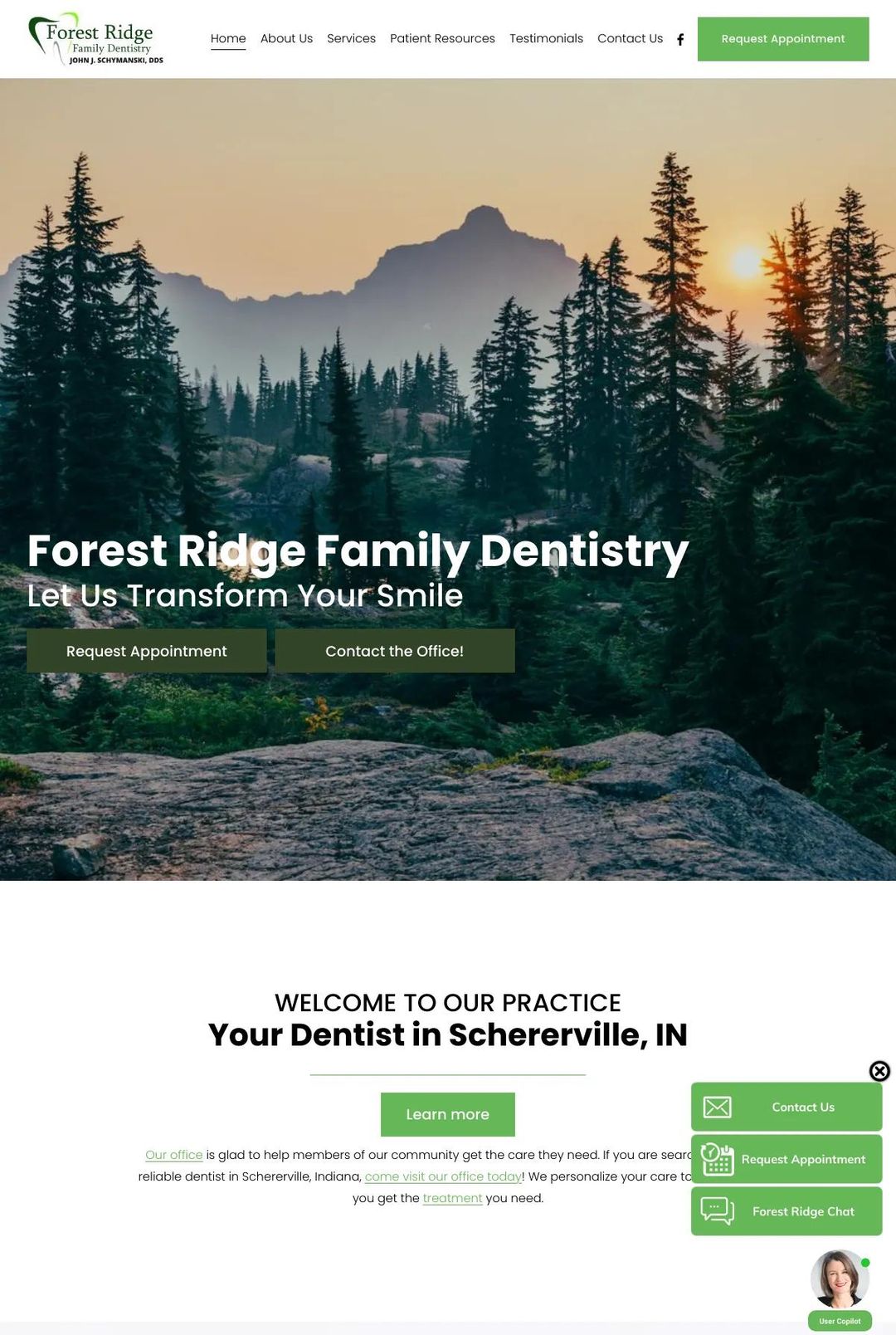 Screenshot 1 of Forest Ridge Family Dentistry (Example Squarespace Dentist Website)