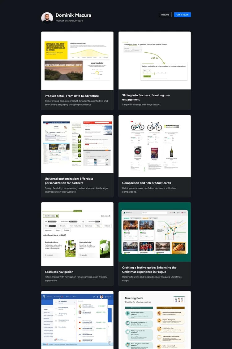 Screenshot 1 of Dominik Mazura (Example Webstudio Website)