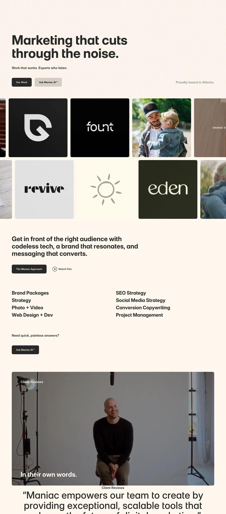 Screenshot 2 of Maniac (Example Framer Marketing Agency Website)