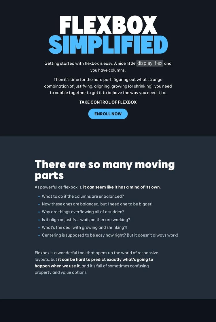 Screenshot 1 of Flexbox Simplified (Example Podia Website)