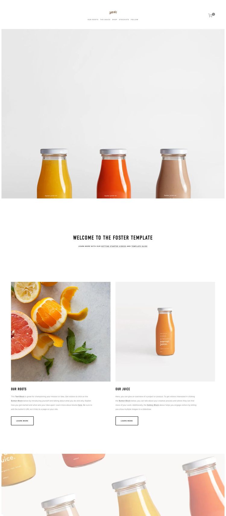 Screenshot 2 of Foster Template (Example Squarespace Food and Beverage Website)