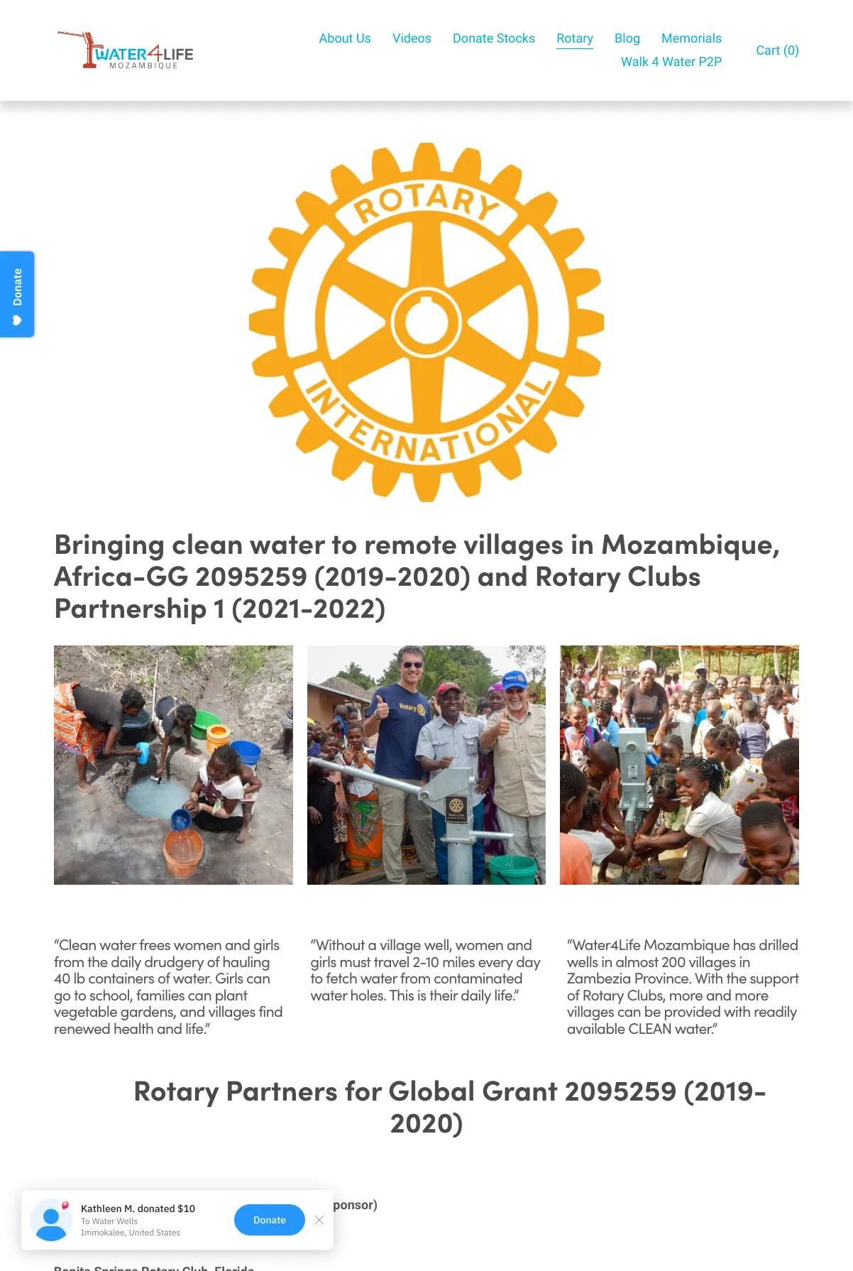 Screenshot 2 of Water4LifeMoz (Example Squarespace Nonprofit Website)