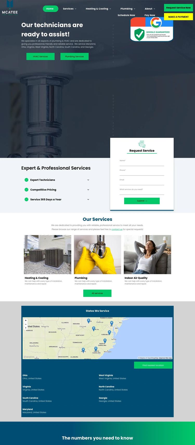 Screenshot 1 of McAtee (Example Duda HVAC Website)