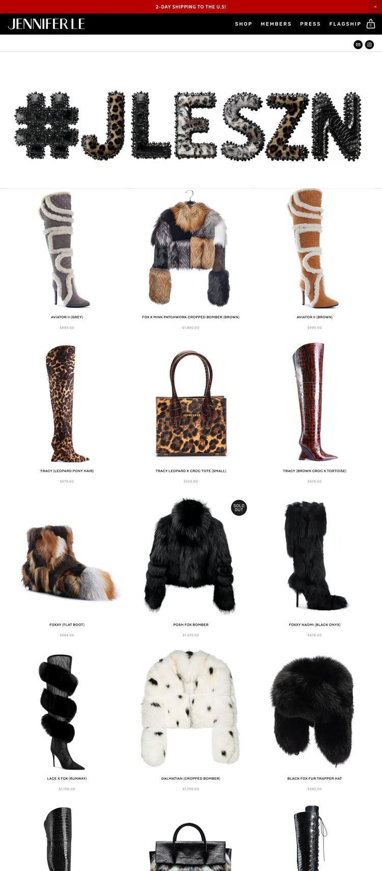 Screenshot 2 of Jennifer Le (Example Squarespace Clothing/Fashion Website)