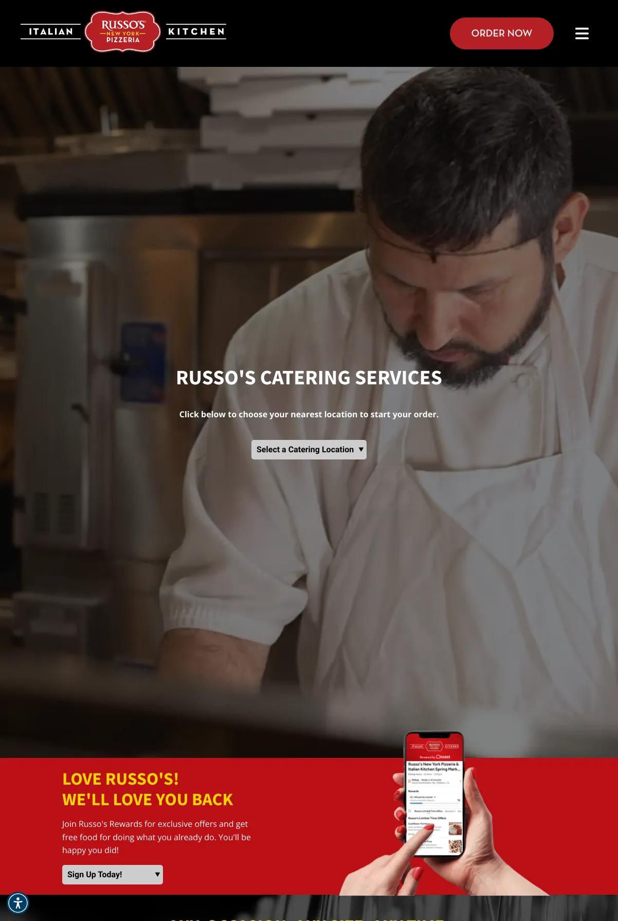 Screenshot 2 of Russo's New York Pizzeria (Example Duda Website)