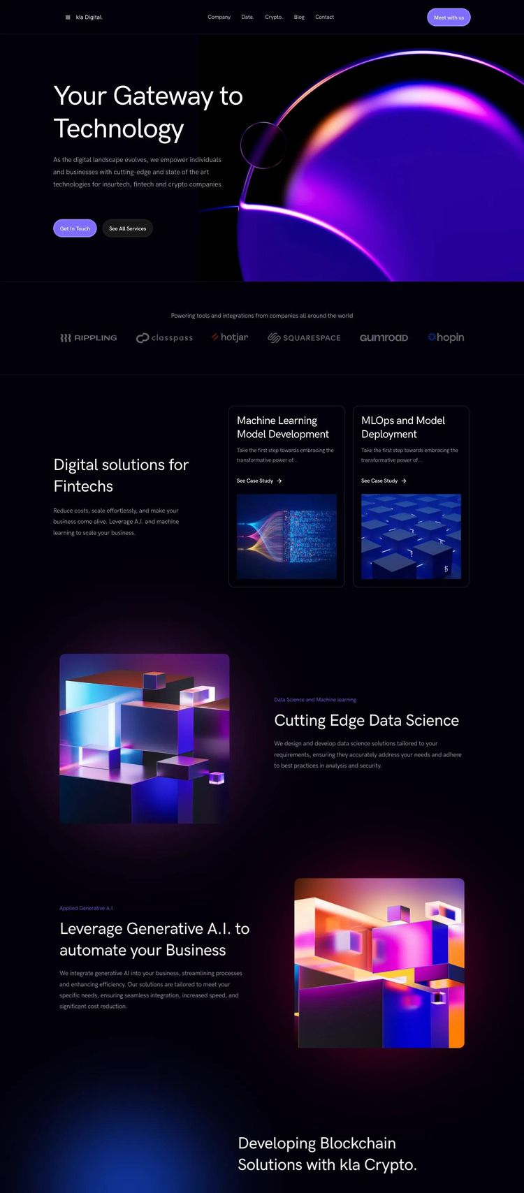 Screenshot 2 of Waveskla Digital (Example Framer AI and Machine Learning Website)
