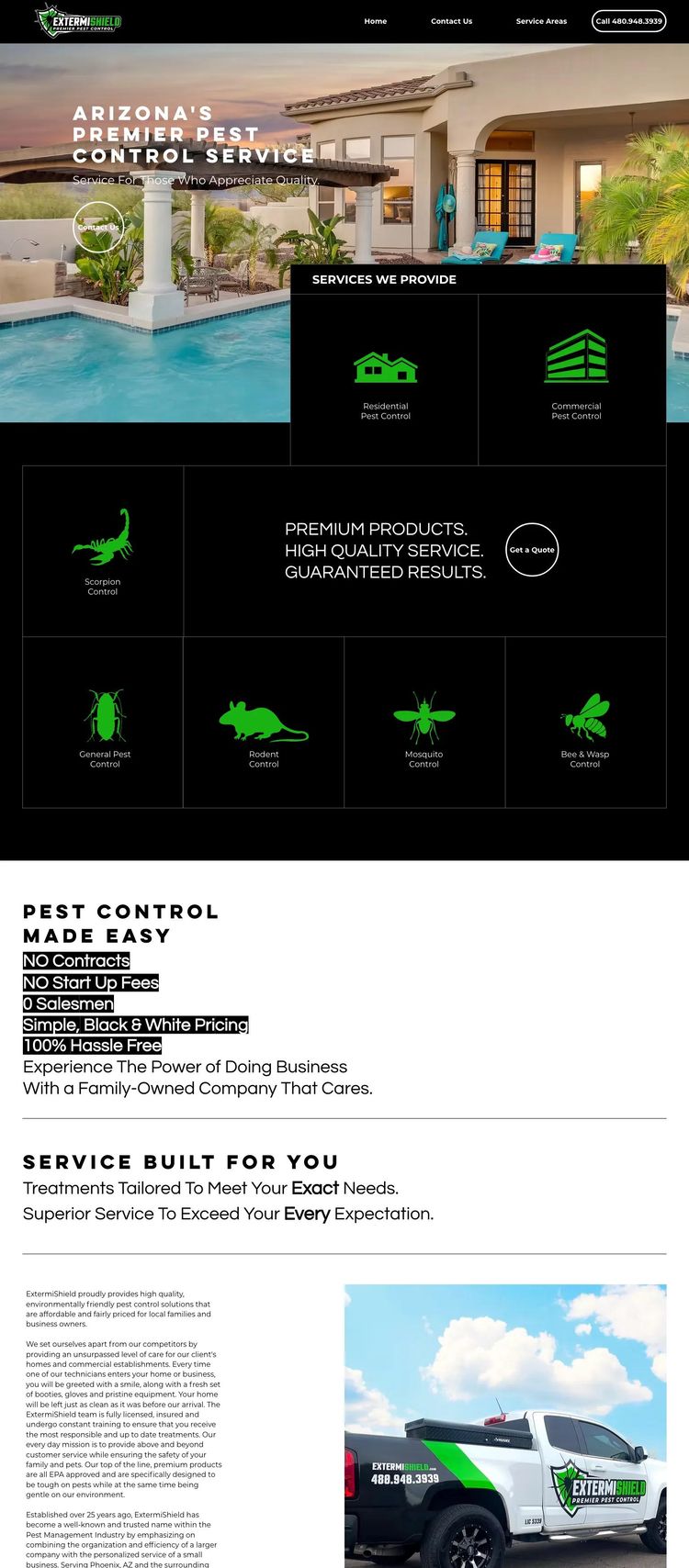 Screenshot 2 of ExtermiShield (Example Wix Pest Control Website)
