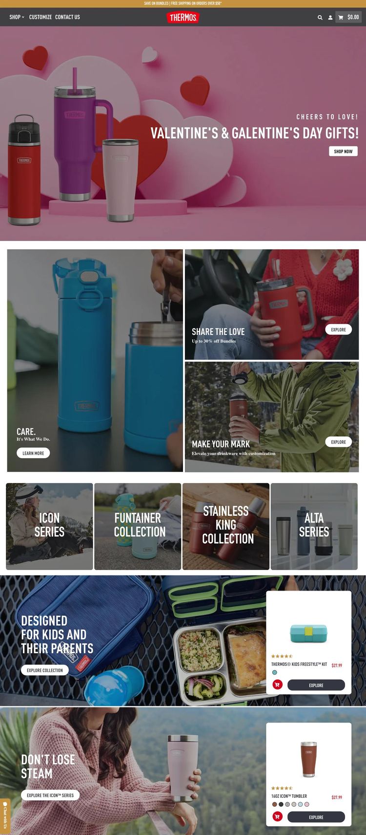 Screenshot 2 of Thermos (Example Shopify Ecommerce (General) Website)