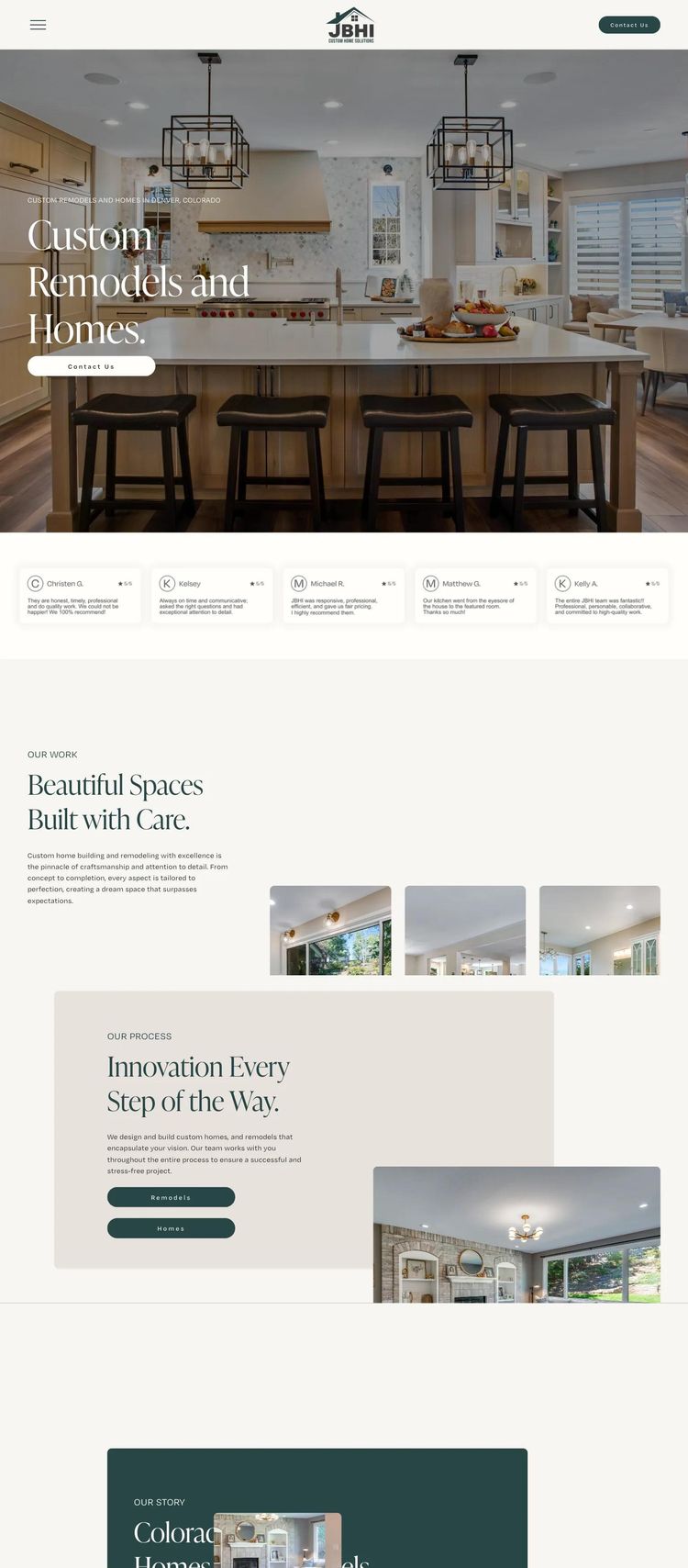 Screenshot 2 of JBHI (Example Squarespace General Contractor Website)