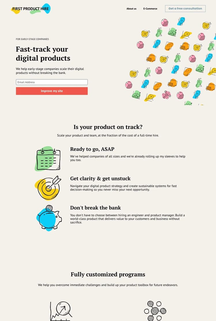Screenshot 1 of First Product Hire (Example Leadpages Website)