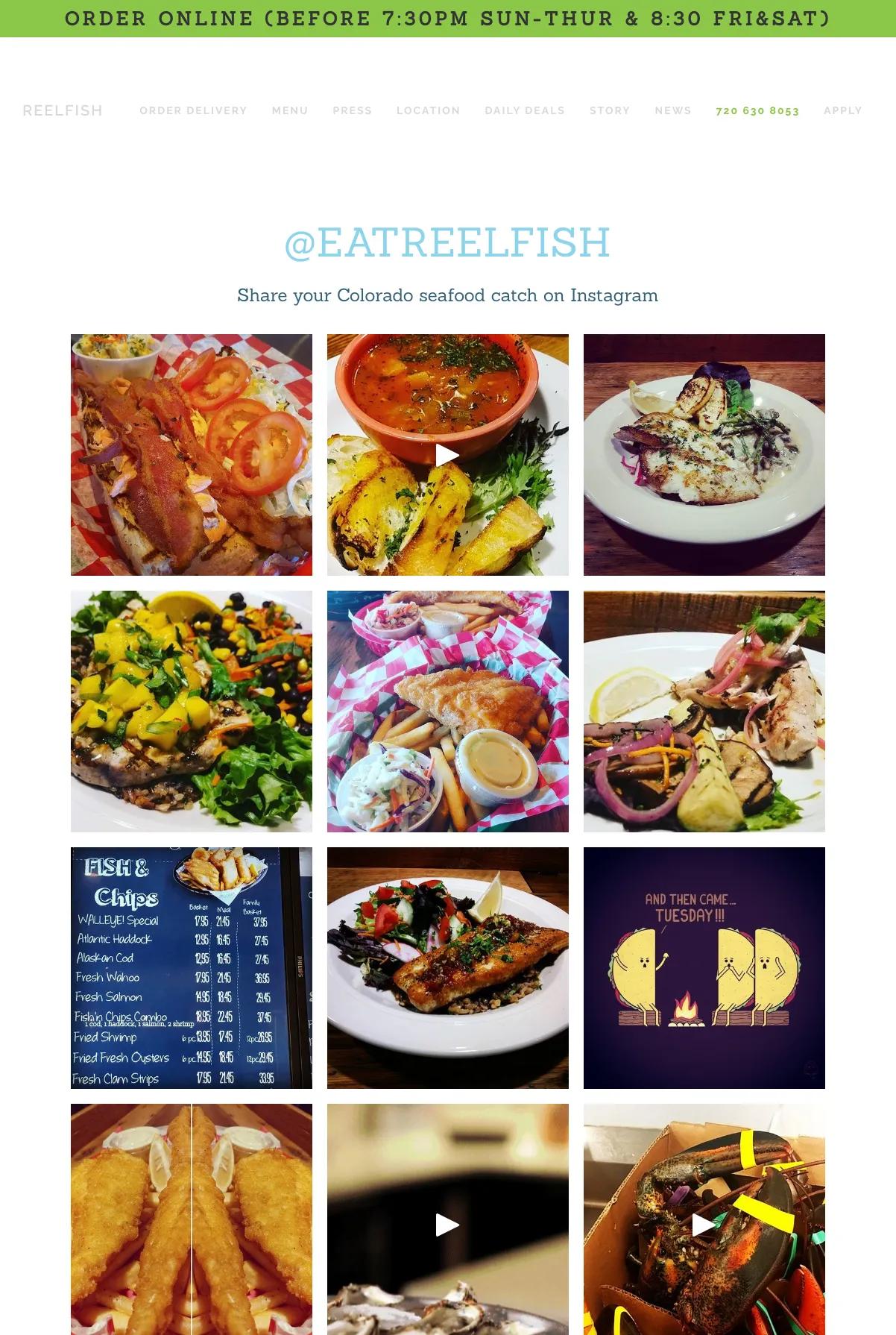 Screenshot 2 of Reelfish Fish & Chips (Example Squarespace Restaurant Website)