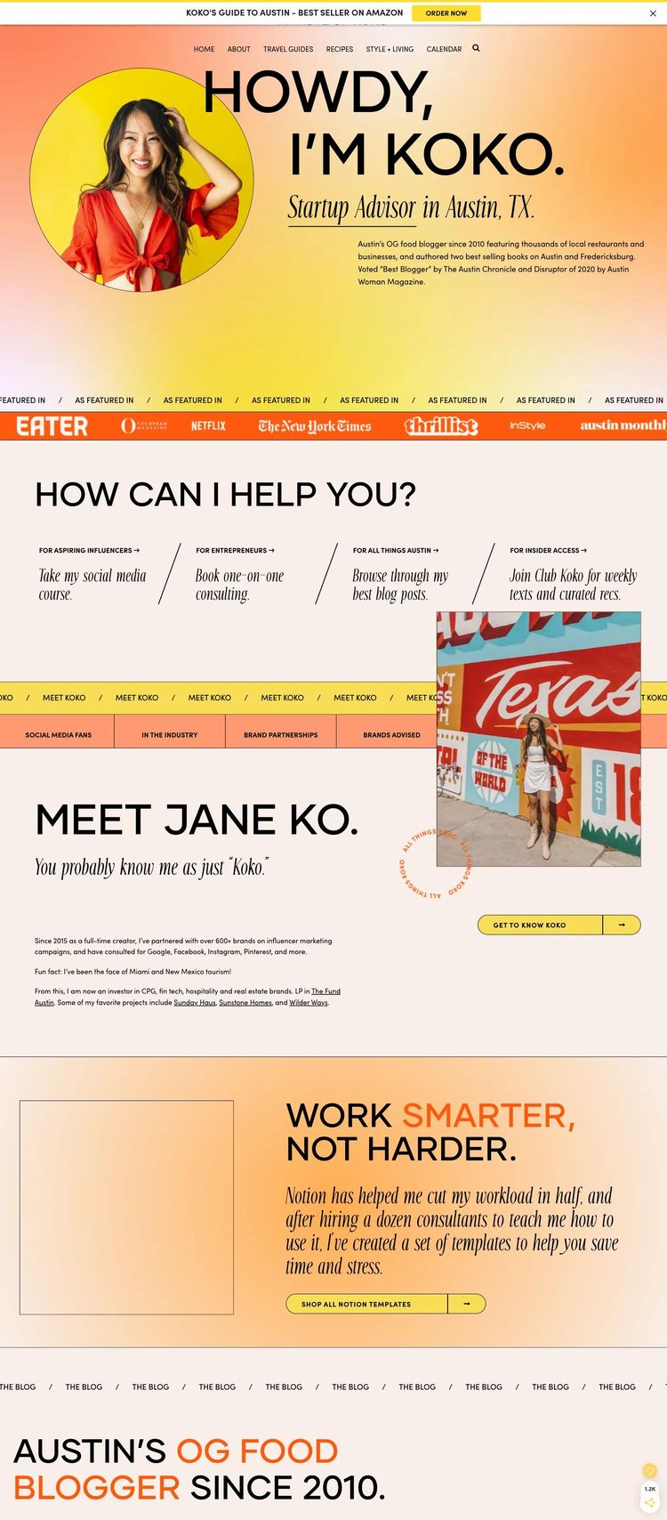 Screenshot 2 of A Taste of Koko (Example Squarespace Blog Website)