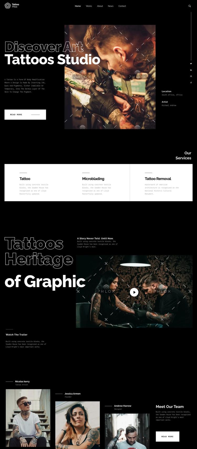 Screenshot 2 of Iconmedias (Example WordPress Tattoo Artist/Studio Website)