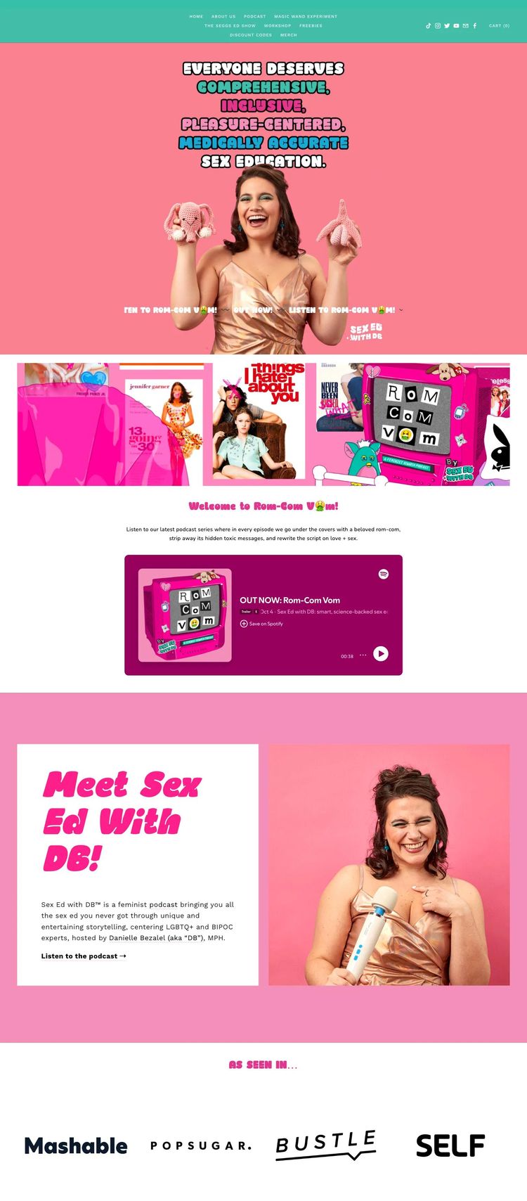 Screenshot 2 of Sex Ed with DB (Example Squarespace Podcast Website)